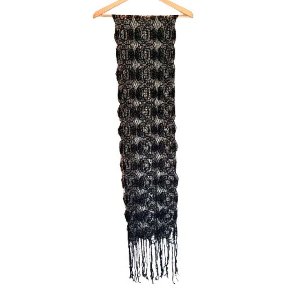 Lucky Brand Lace Sheer Fringed Scarf